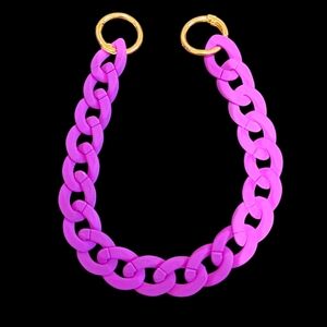 Vibrant Chunky Purple Bag Chain Strap with Gold Rings